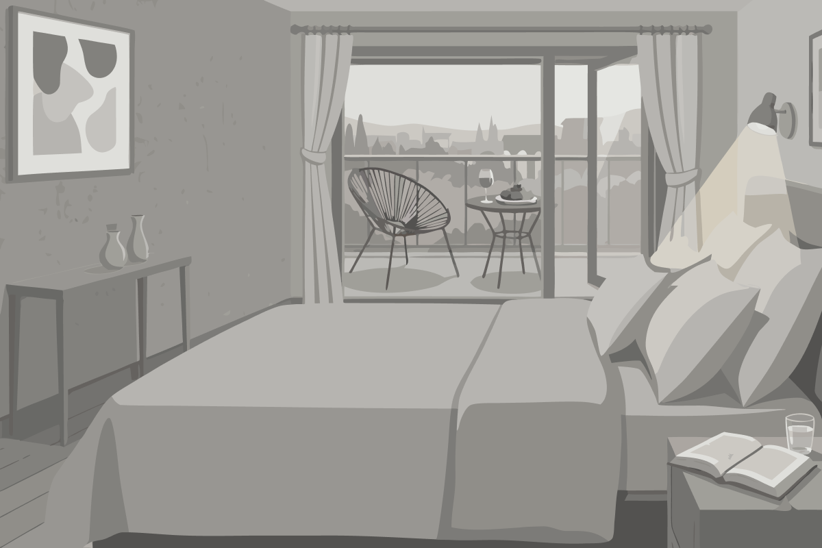 Chambre Double avec Toilettes Communes